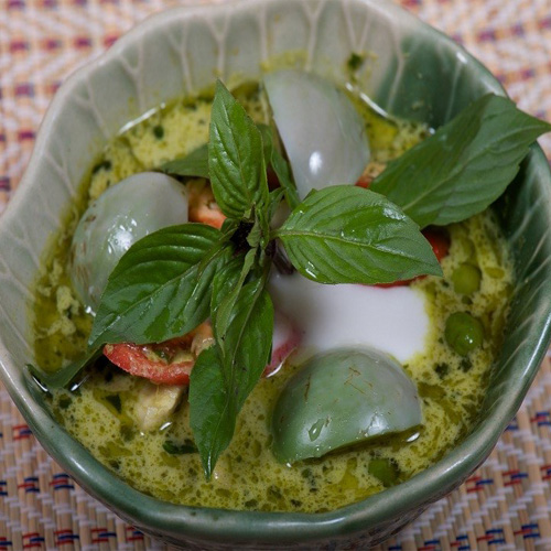 Green curry with chicken